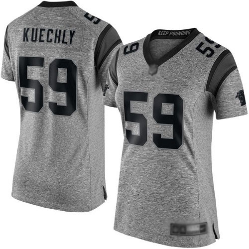 Carolina Panthers Limited Gray Women Luke Kuechly Jersey NFL Football #59 Gridiron->carolina panthers->NFL Jersey